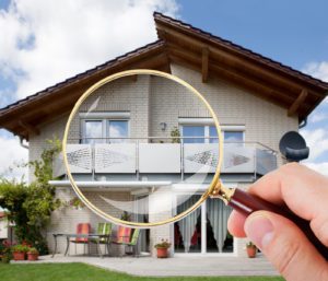 A person holding a magnifying glass over their face.