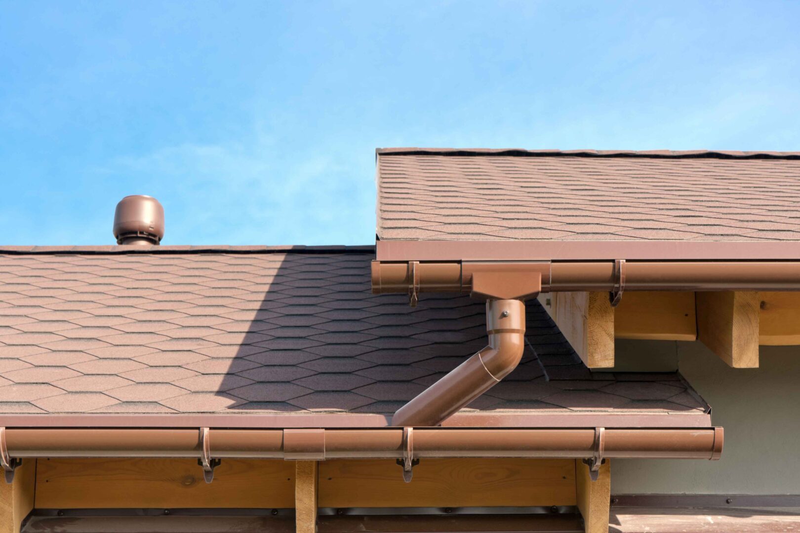 A close up of the roof of a house