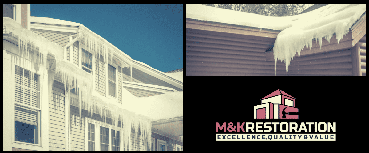 A collage of two different pictures with the logo for m & k realty excellence.