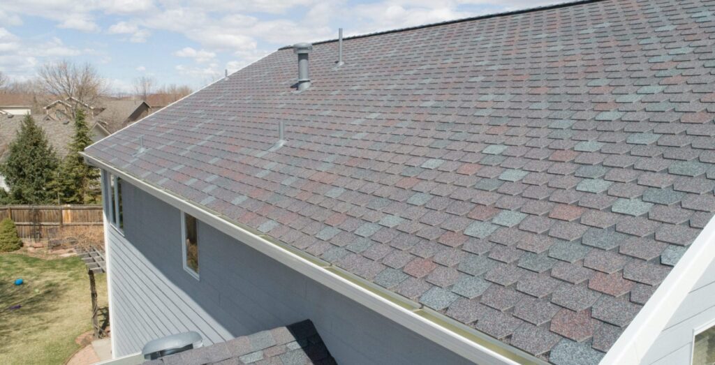 A roof that has been covered with shingles.
